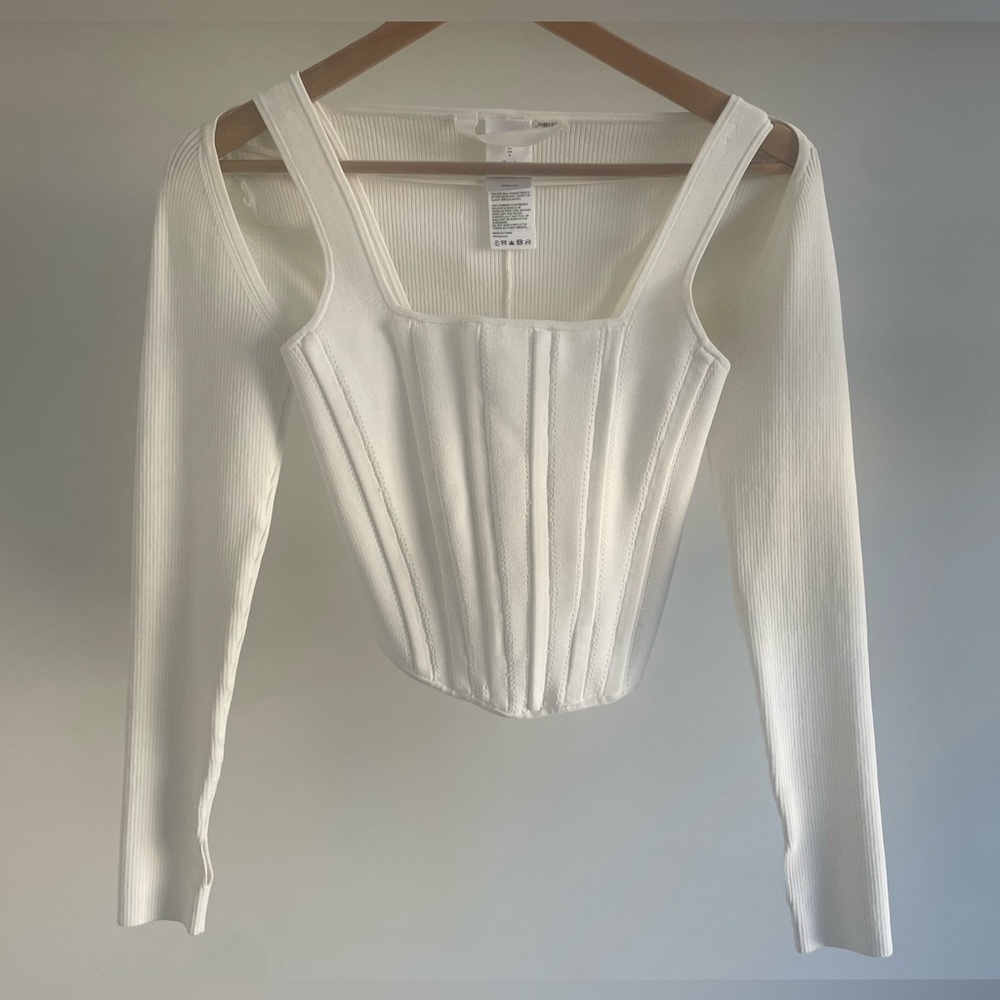 Dion Lee POINTELLE CORSET LS TOP White